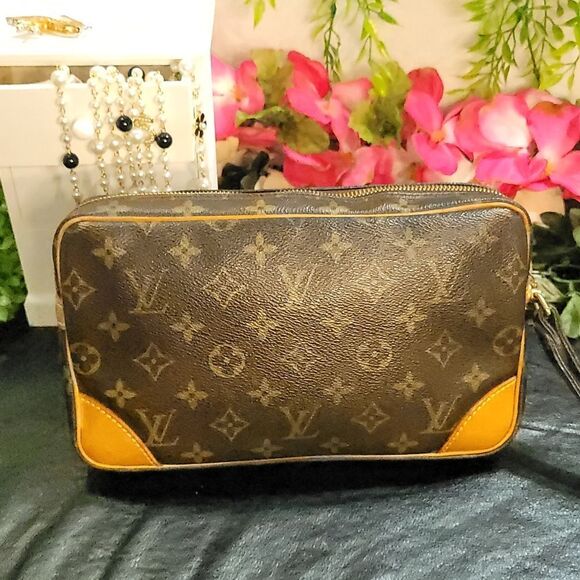 LOUIS VUITTON Marly Dragonne GM Clutch Bag w/ Dust bag Authentic - Picture 5 of 17